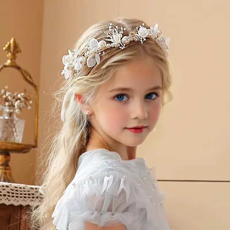 Couronne de tête pour enfants, couronne de fleurs pour cheveux, couronne de fleurs, couvre-chef pour filles, diadèmes de fleurs, cercle HH01