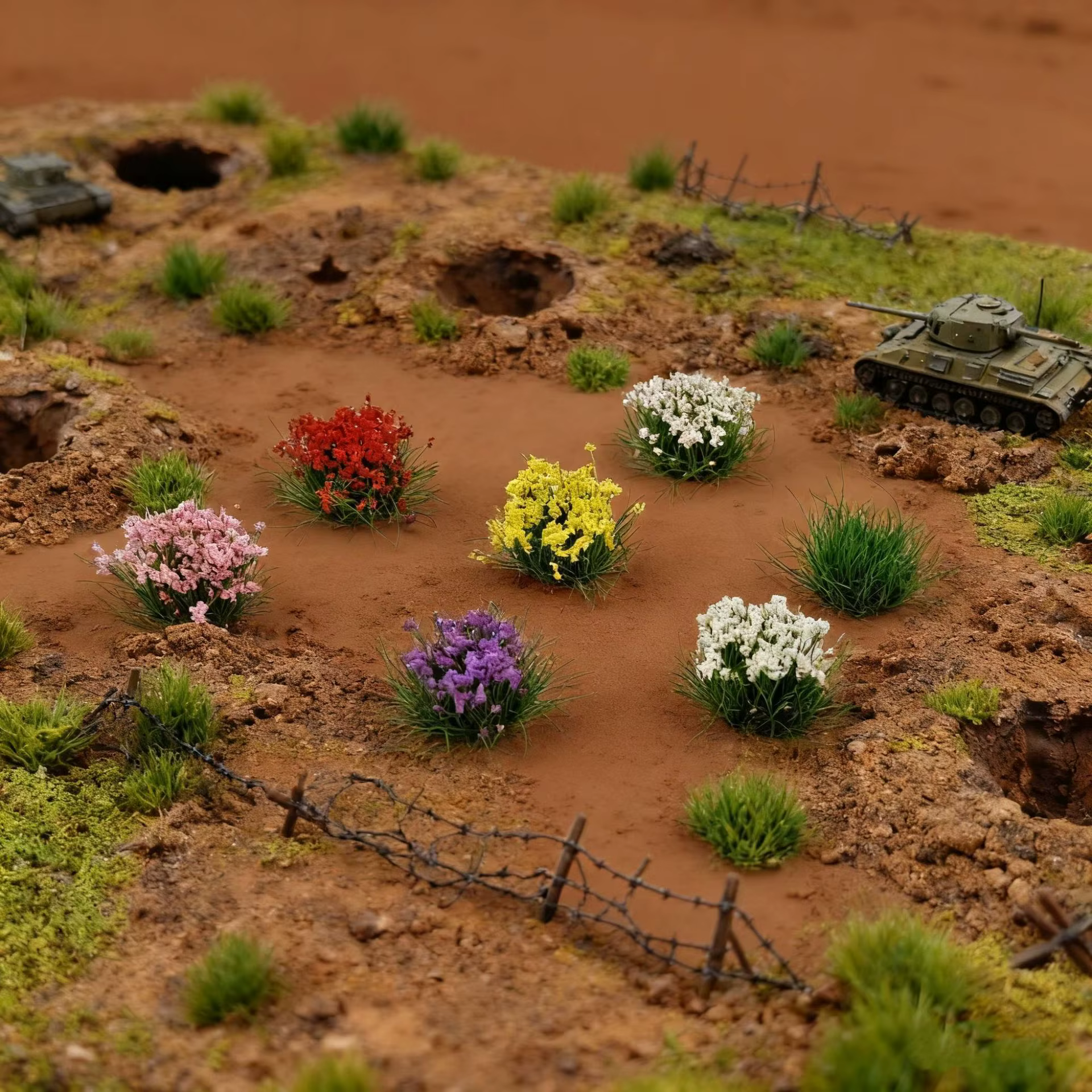 30 pièces/boîte, mini-bouquets de fleurs pour micro-paysage, bouquets de fleurs simulées, ornements pour modèles architecturaux DIY
