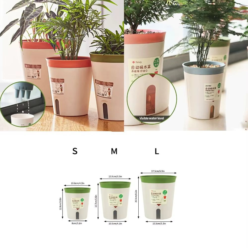 Pot de fleur hydroponique paresseux, pot de fleurs absorbant l'eau, pot de plante succulente, jardinière en plastique auto-arrosante, décor de salon et de bureau