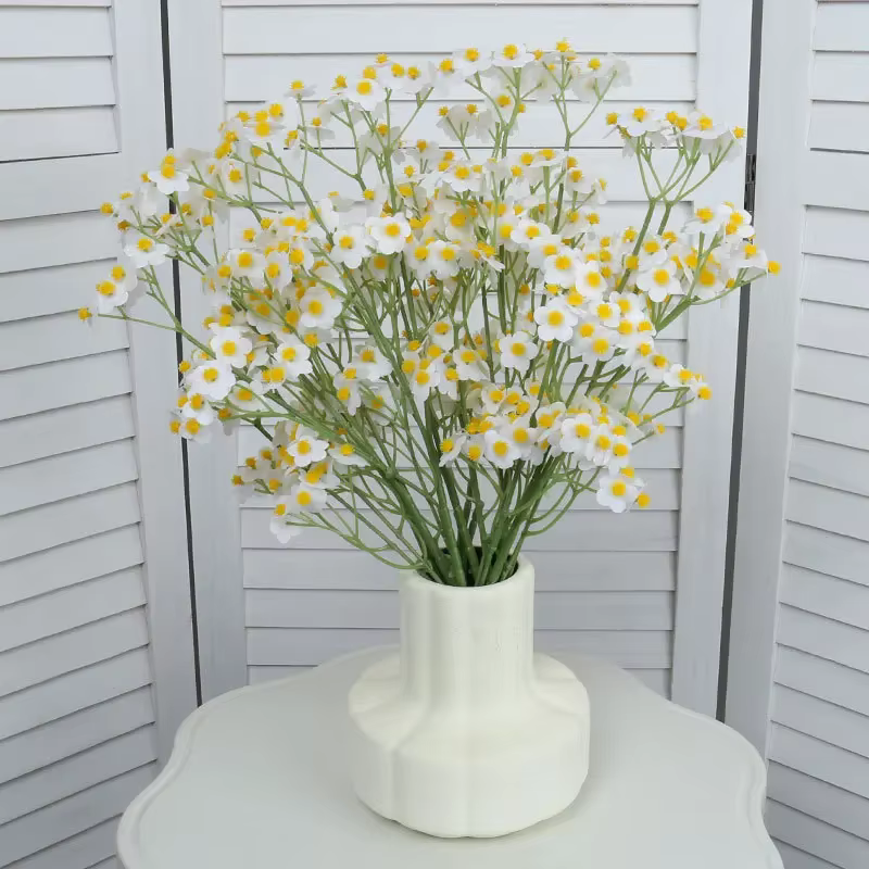Petite marguerite artificielle plante verte florale soie fausses fleurs centre commercial décoration Simulation camomille automne fleur Orange