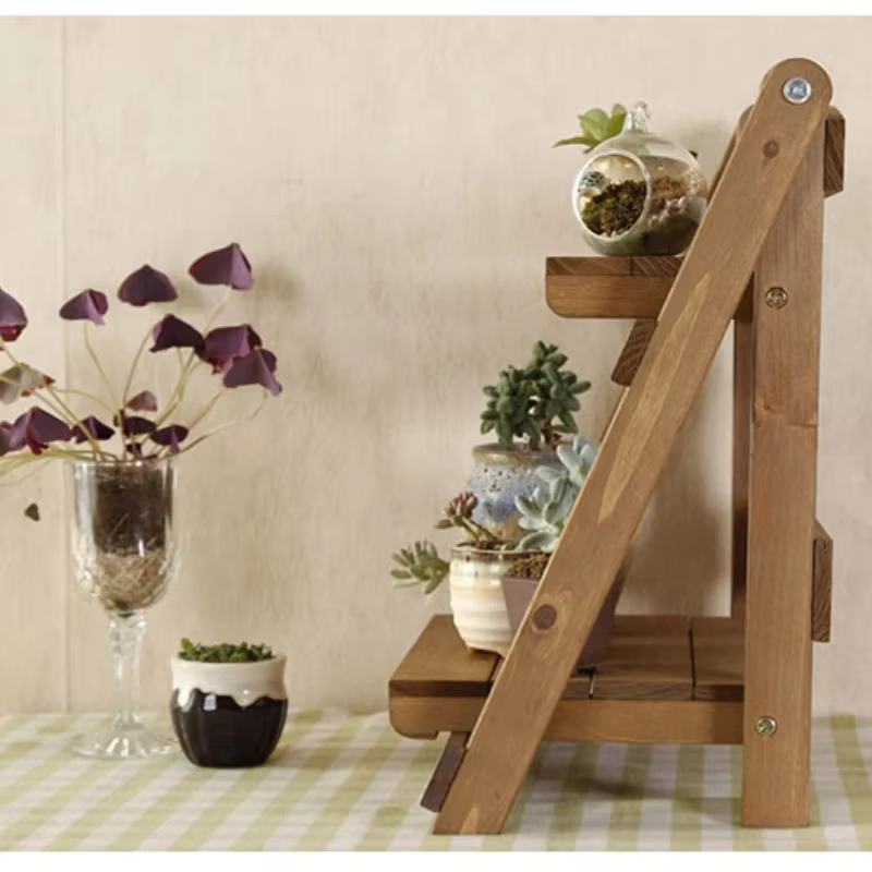 Support de plantes en bois Vintage