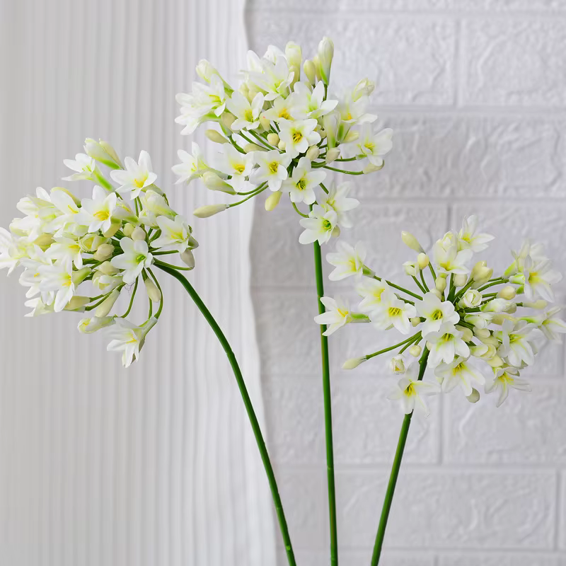 Fleurs artificielles de luxe Agapanthus africain à longue tige de 75 cm pour mariage