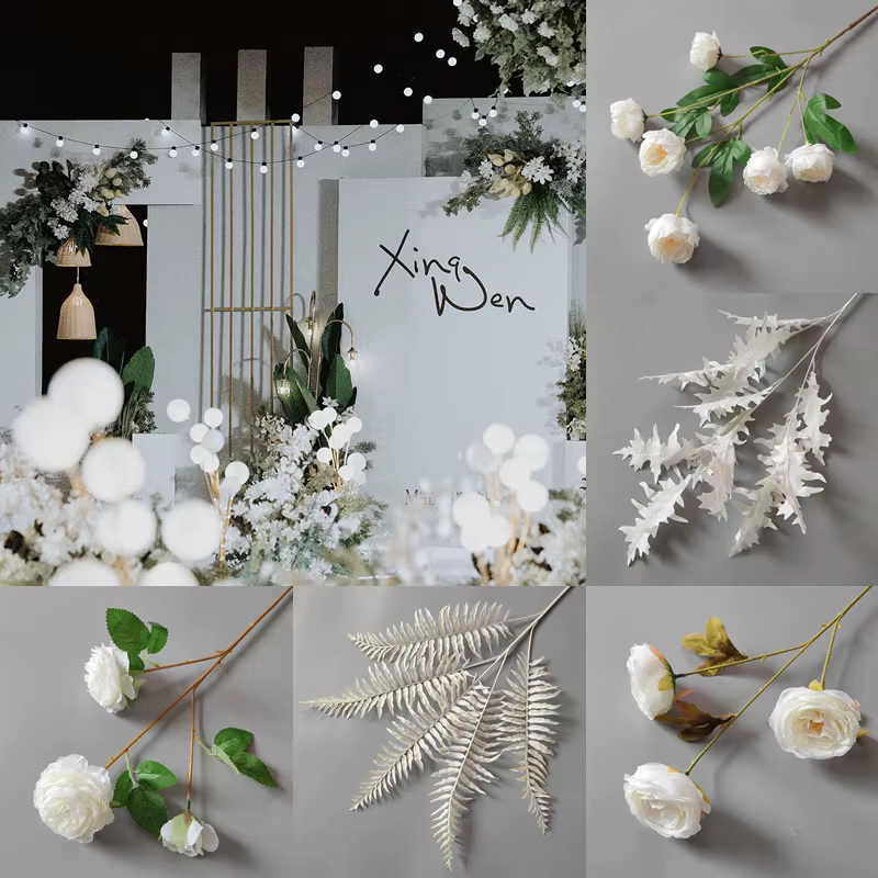 Fleurs artificielles blanches