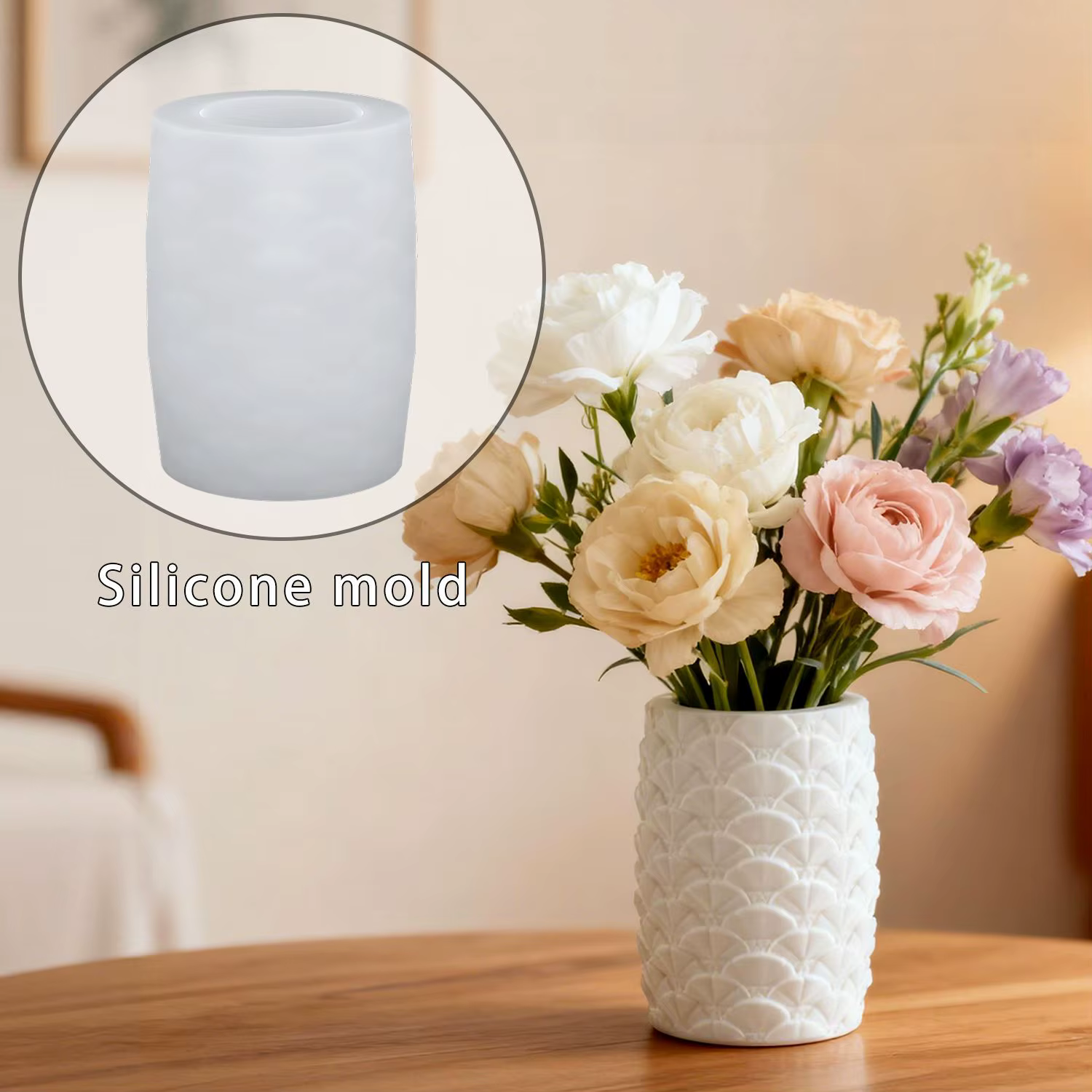 Moule en silicone DIY pour pot de fleurs en résine époxy à motifs de pétales