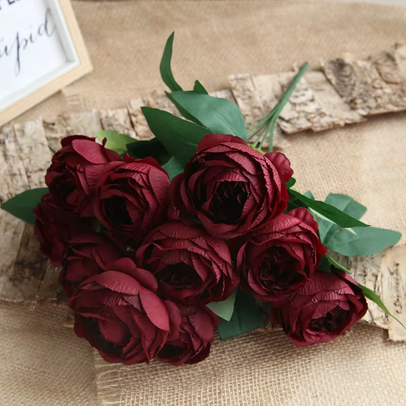 Roses artificielles en soie