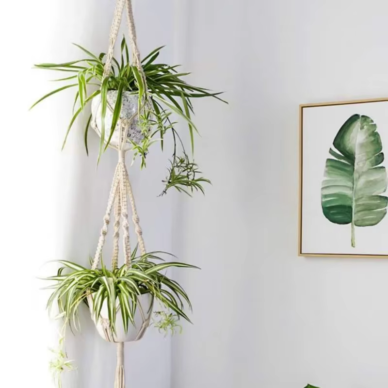 Cintres pour plantes en macramé