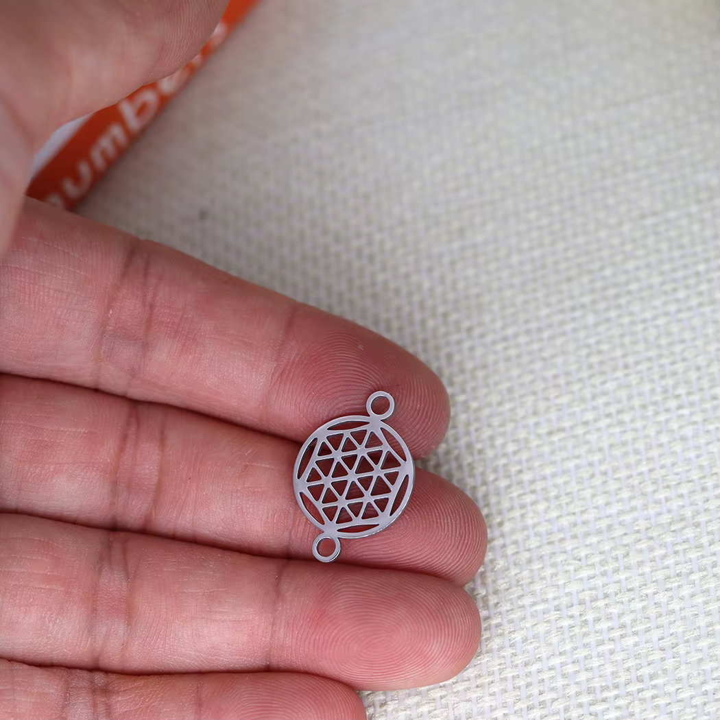 Nedar 3 pièces pendentif graine de vie en acier inoxydable rond fleur de vie charme géométrique sacrée Mandala accessoires pour bijoux à bricoler soi-même