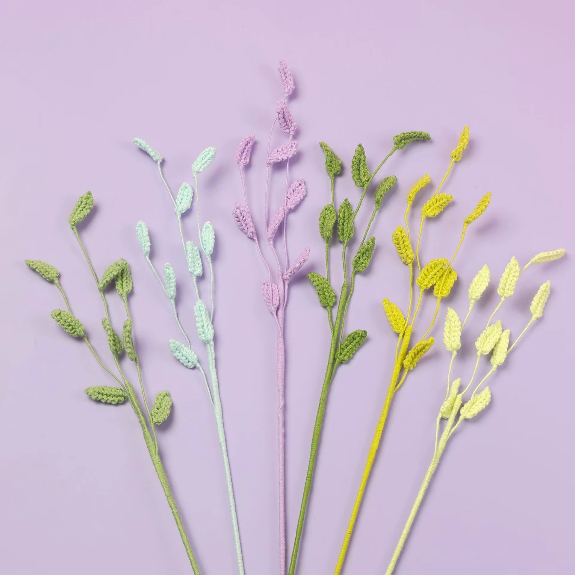 Lingfeng herbe Crochet plante tricot fleur Bouquet décor