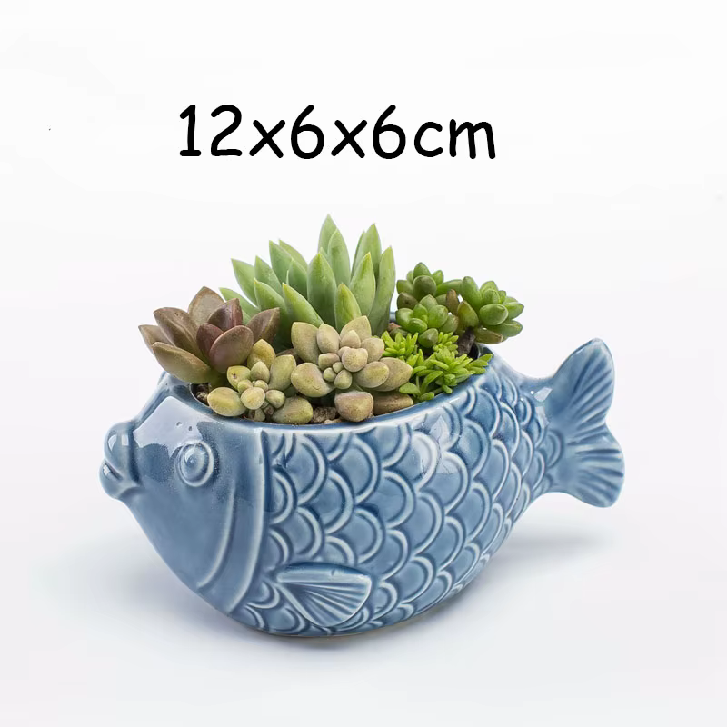Pot de fleurs en porcelaine bleue de style européen
