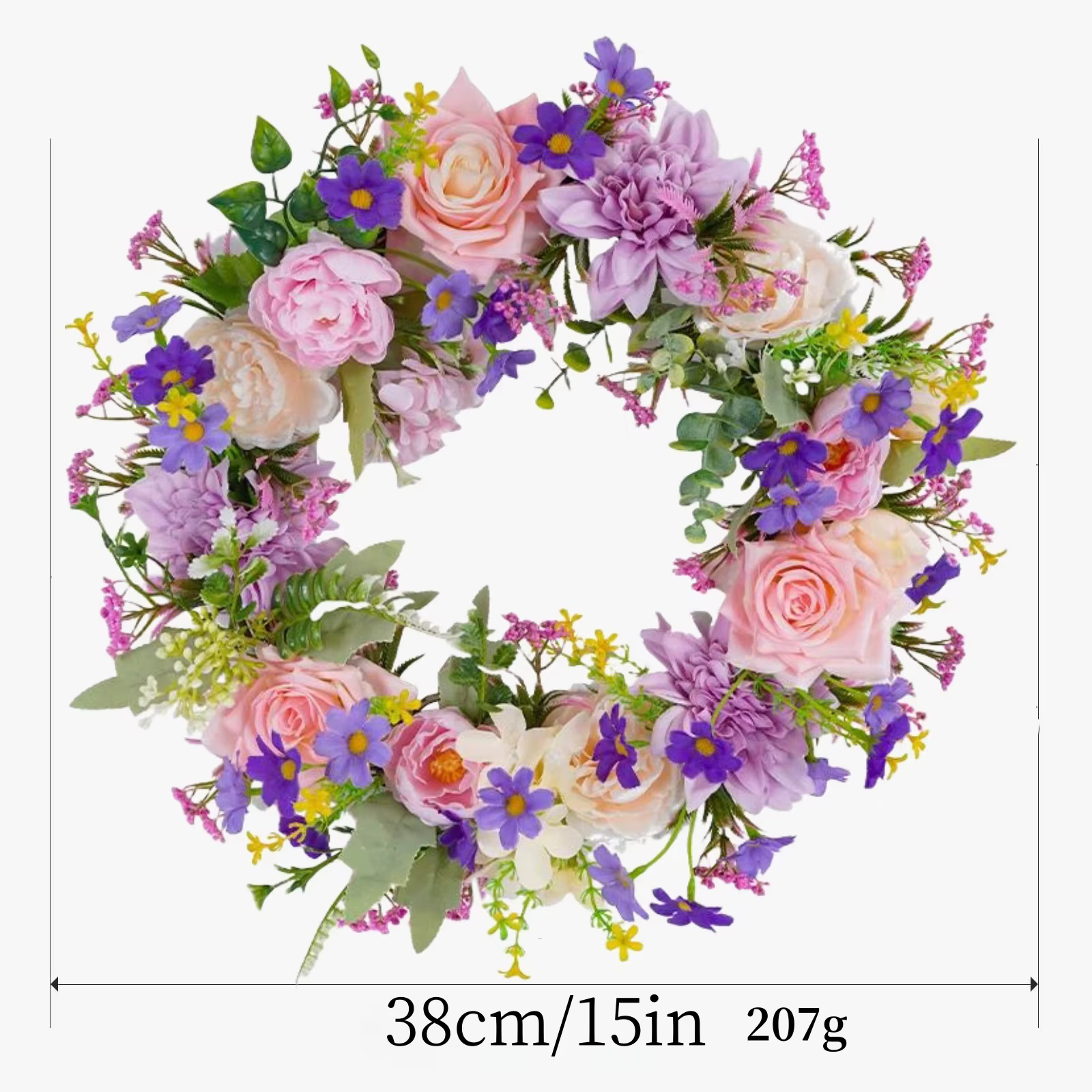 Couronne de fleurs artificielles