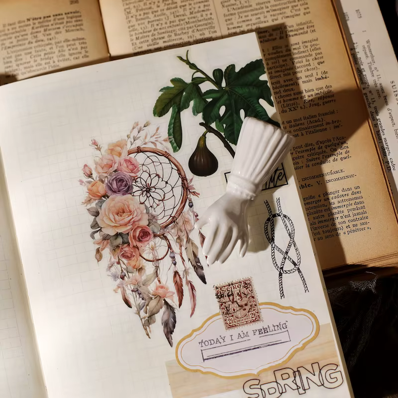 Autocollant esthétique transfert fleur rose pour scrapbooking