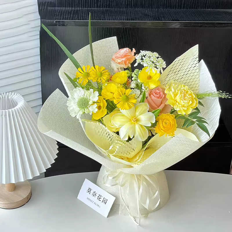 Enveloppes de bouquet de fleurs en lin