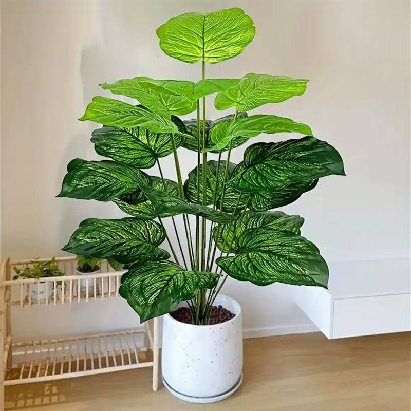 18 grandes feuilles de plante tropicale artificielle