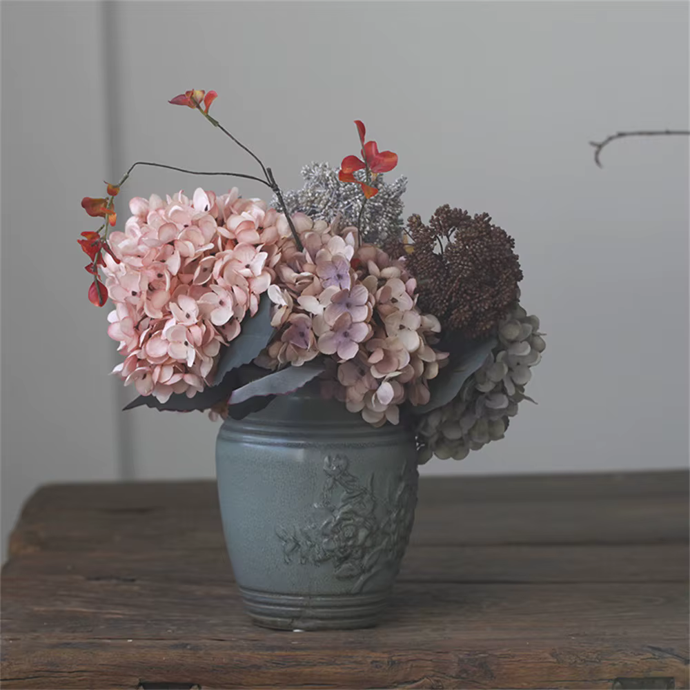 InjHortensia-Vase à Fleurs Artificielles pour la Décoration de la Maison