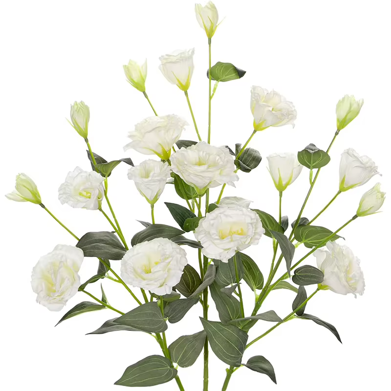 Bouquet de fleurs Eustoma artificielles en soie