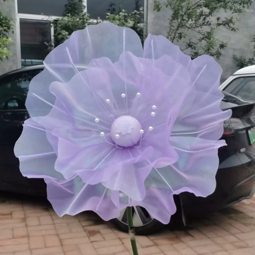 Fleur artificielle en gaze 3D de 50 cm