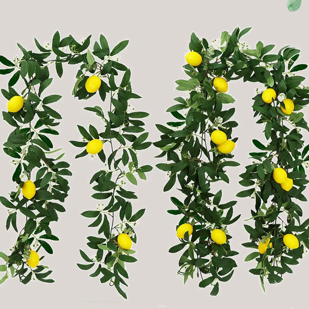 Guirlande de citrons artificiels en eucalyptus printanier
