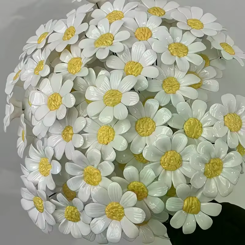 6/8/10 pièces de fleurs de marguerite en céramique