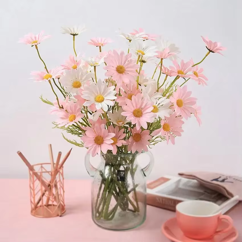 Fleurs artificielles marguerite en soie
