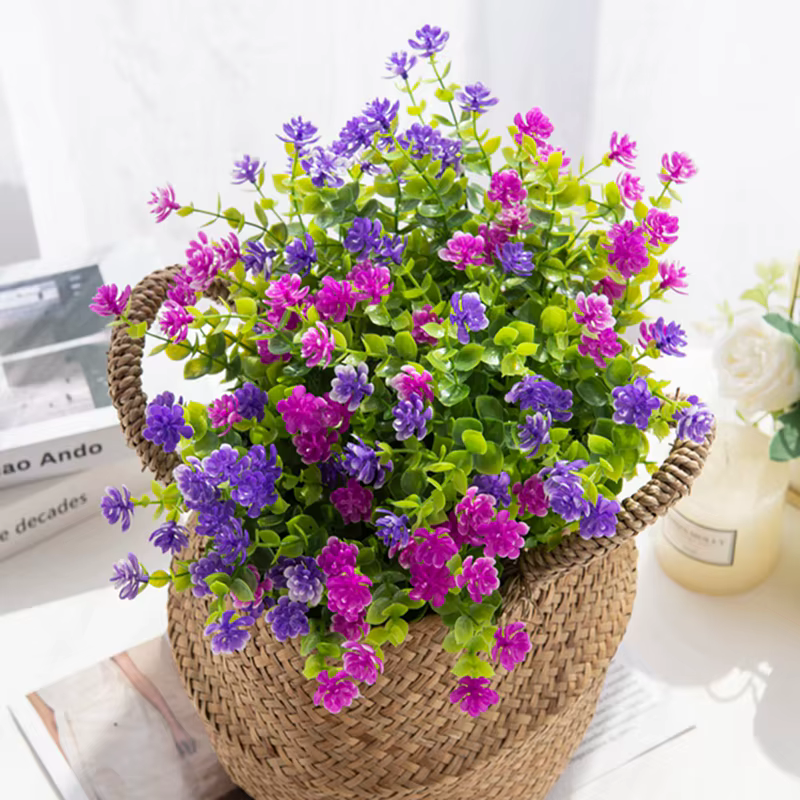 Artificielle Fleurs En Plastique Faux Eucalyptus Plante Mariage nuptiale bouquet De Noël Décor Vase pour La Maison fenêtre rebord bonsaï Festival