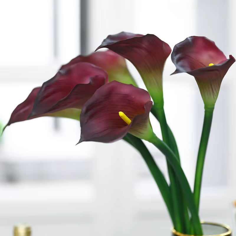 5 pièces de branches de lys calla artificielles
