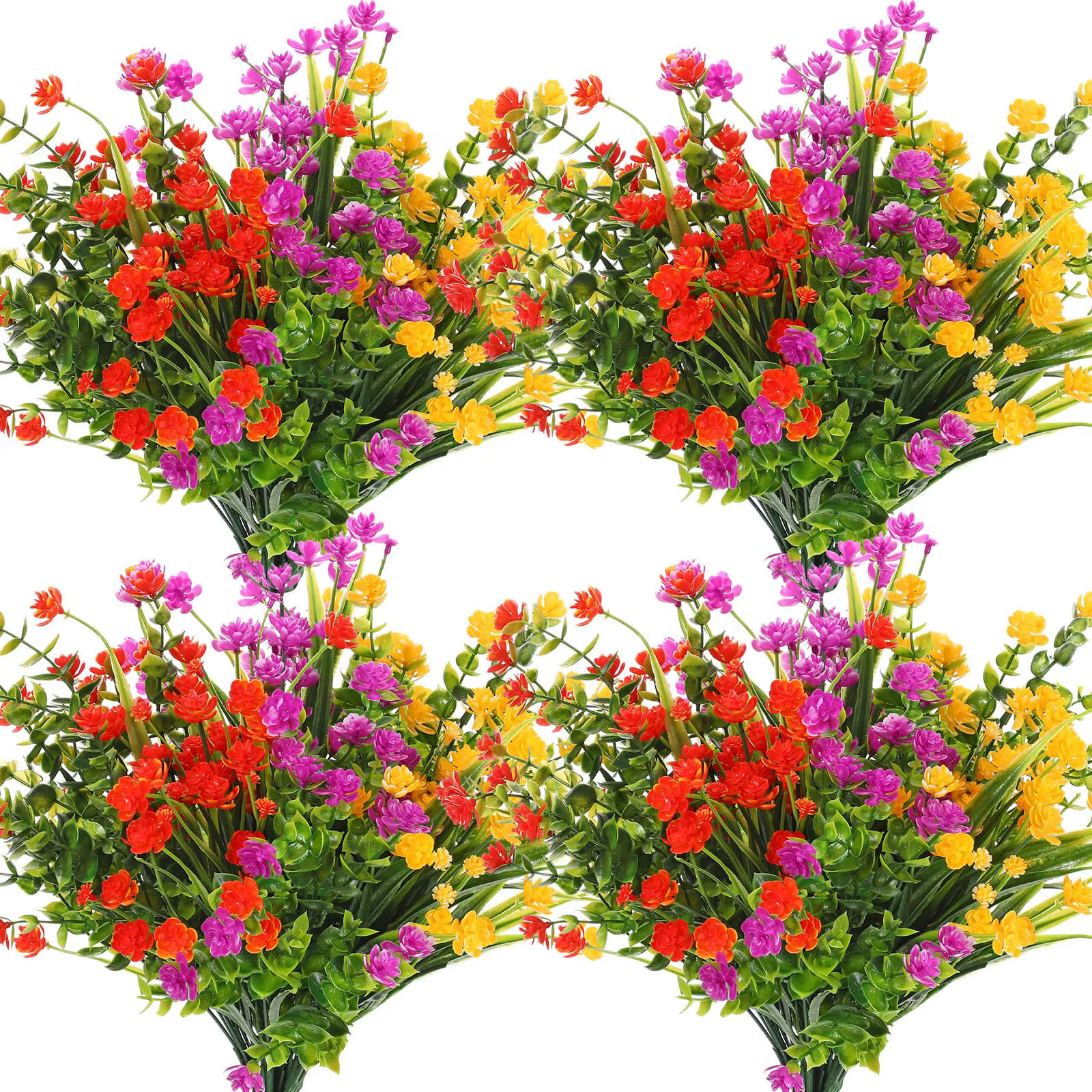 4 paquets de plantes artificielles résistantes aux UV
