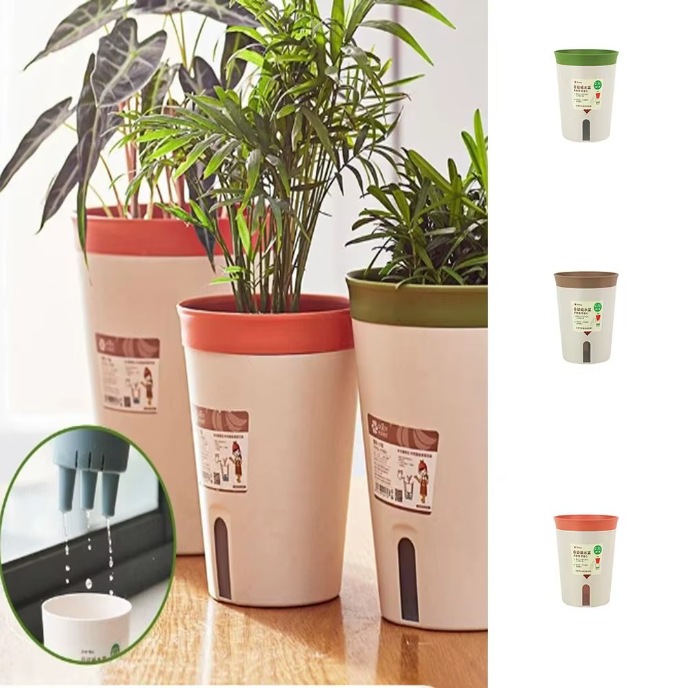 Pot de fleur hydroponique paresseux, pot de fleurs absorbant l'eau, pot de plante succulente, plastique, jardinière auto-arrosante, salon, décor de bureau