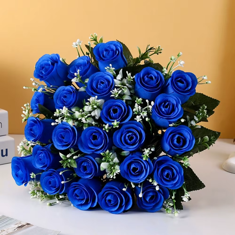 24 Têtes de Fleurs Artificielles Mini 7 Couleurs pour la Saint-Valentin