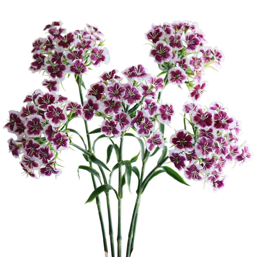 Fleurs d'œillet artificielles avec tige