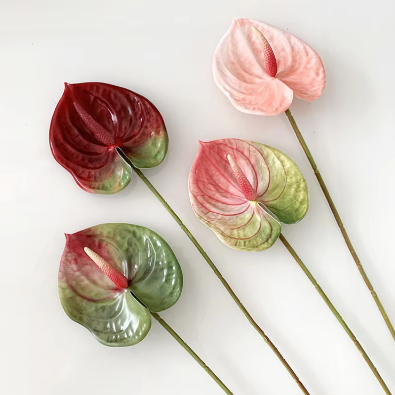 Fleur artificielle impression 3D petite taille simple Anthurium Andraeanum Lind Guanyin Lotus maison mariage conception