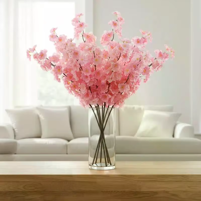 Fleur artificielle de cerisier rose et blanc