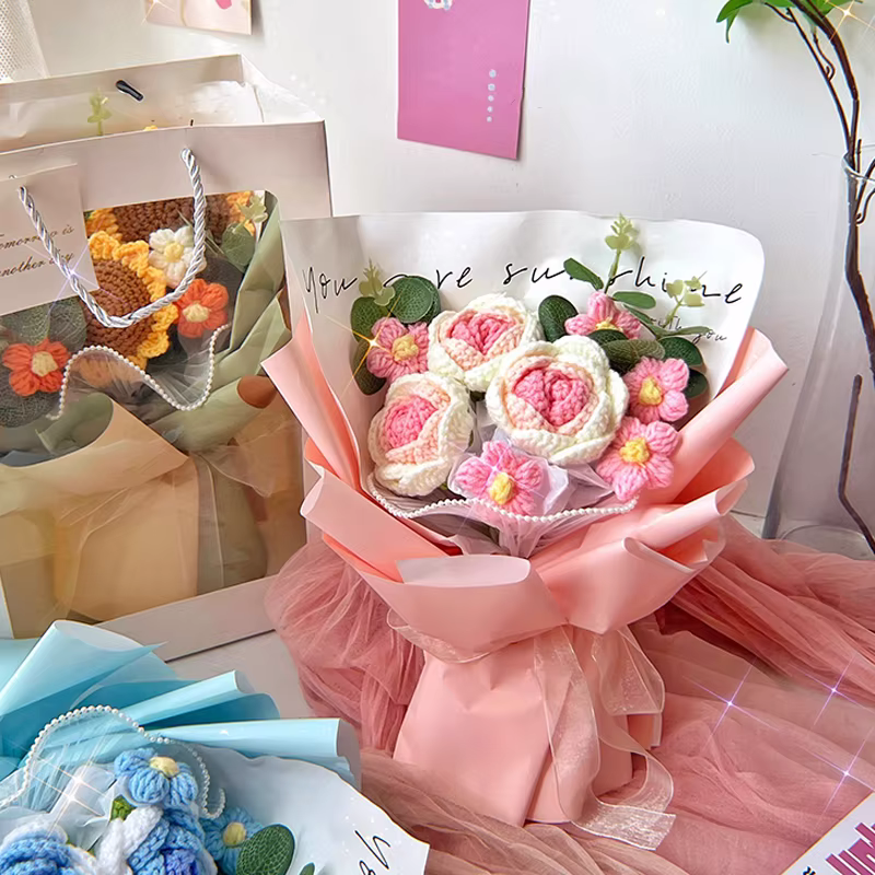 Bouquet de fleurs au crochet
