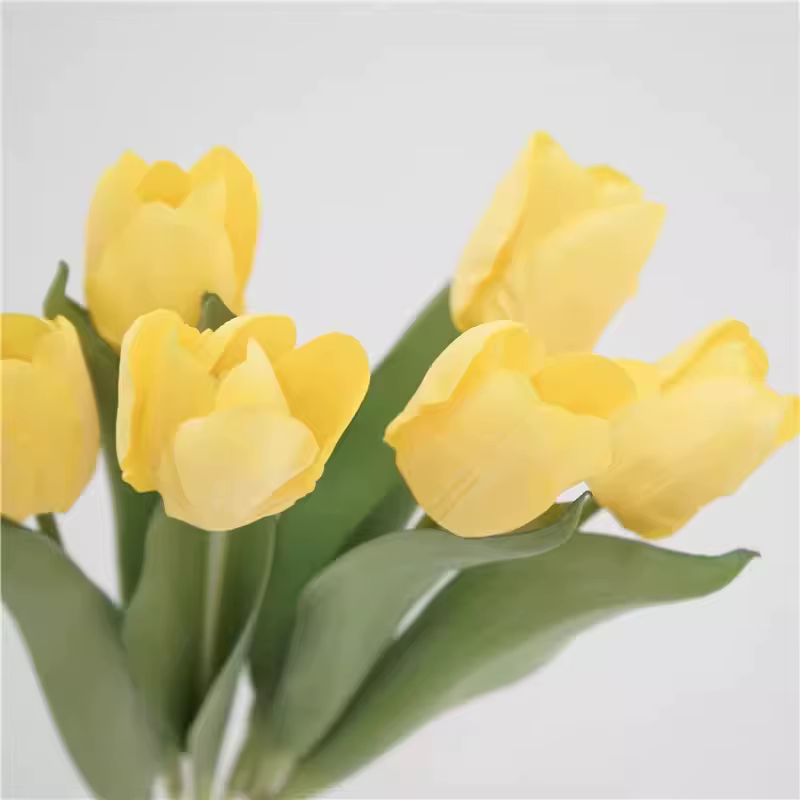 5 pièces, bouquet de tulipes en toucher réel