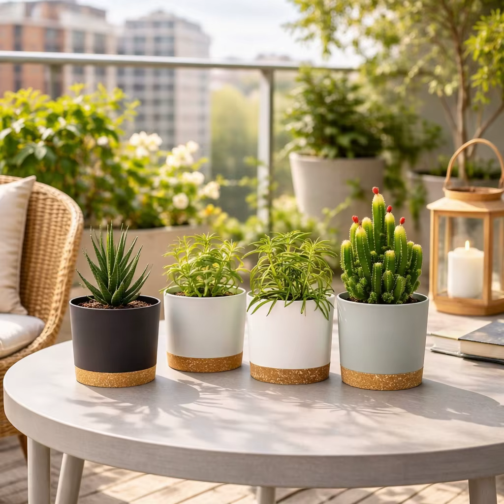 Lot de 2 pots de fleurs ronds de 6