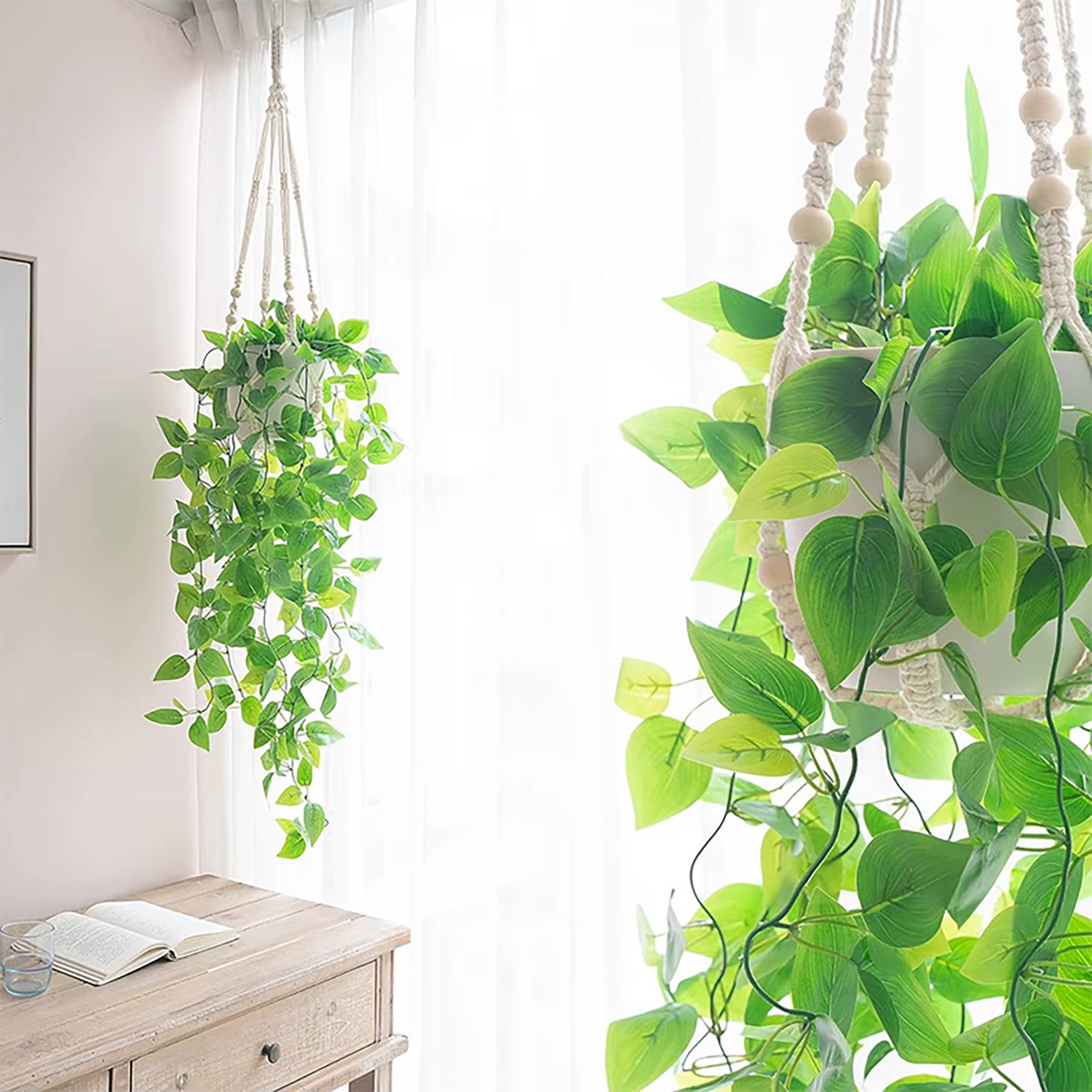 ConfronPlant-Cintre de plante en macramé fait à la main