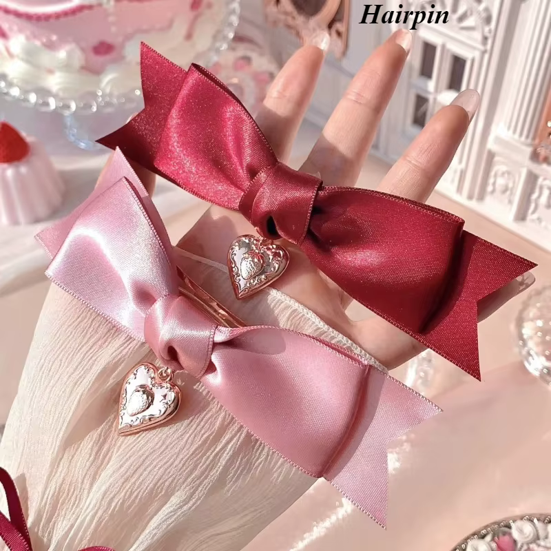 Pince à cheveux fleur sait fraise cupidon épingle