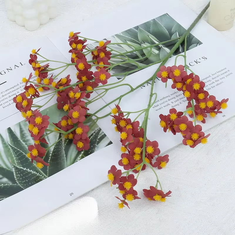 Petite marguerite artificielle plante verte florale soie fausses fleurs centre commercial décoration Simulation camomille automne fleur Orange