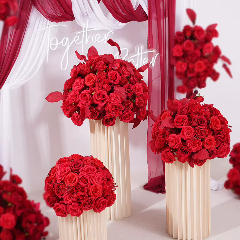 Boule de fleur de baies de Rose rouge