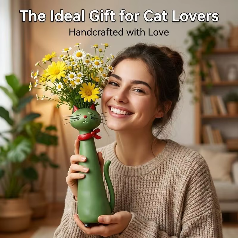 Vase original en forme de chat