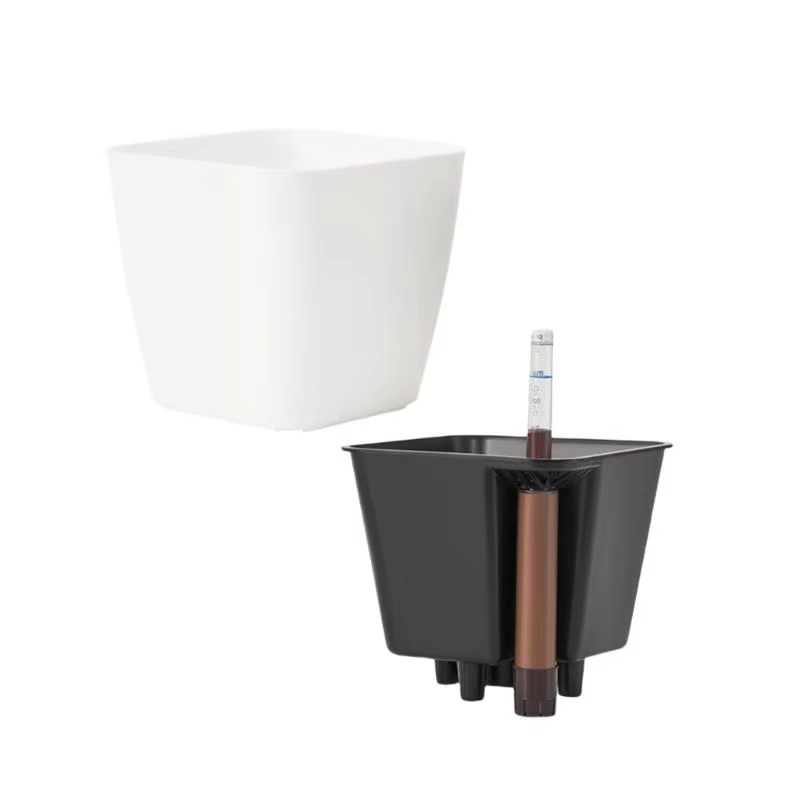 G6KF Planteur à eau auto avec indicateur niveau d'eau Pots fleurs décoratifs pour chambre cuisine Bureau des maisons
