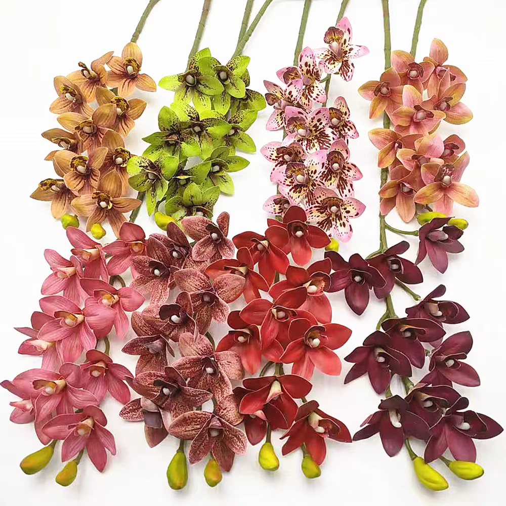 Phalaenopsis Élau toucher réaliste, plante d'orchidée, vanda, cymbidium, tigre