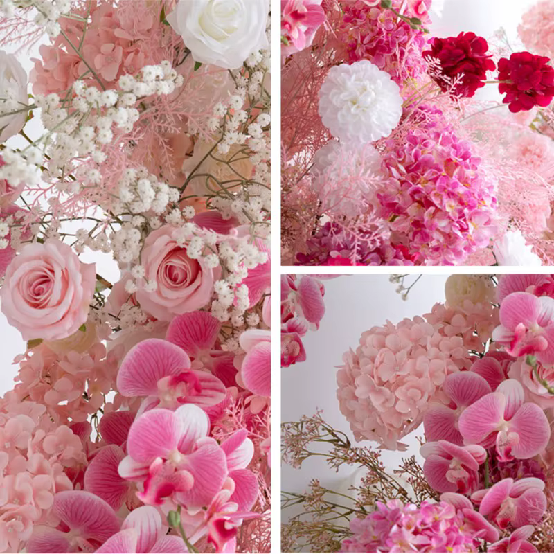 Uflower luxe romantique pêche rose hortensia