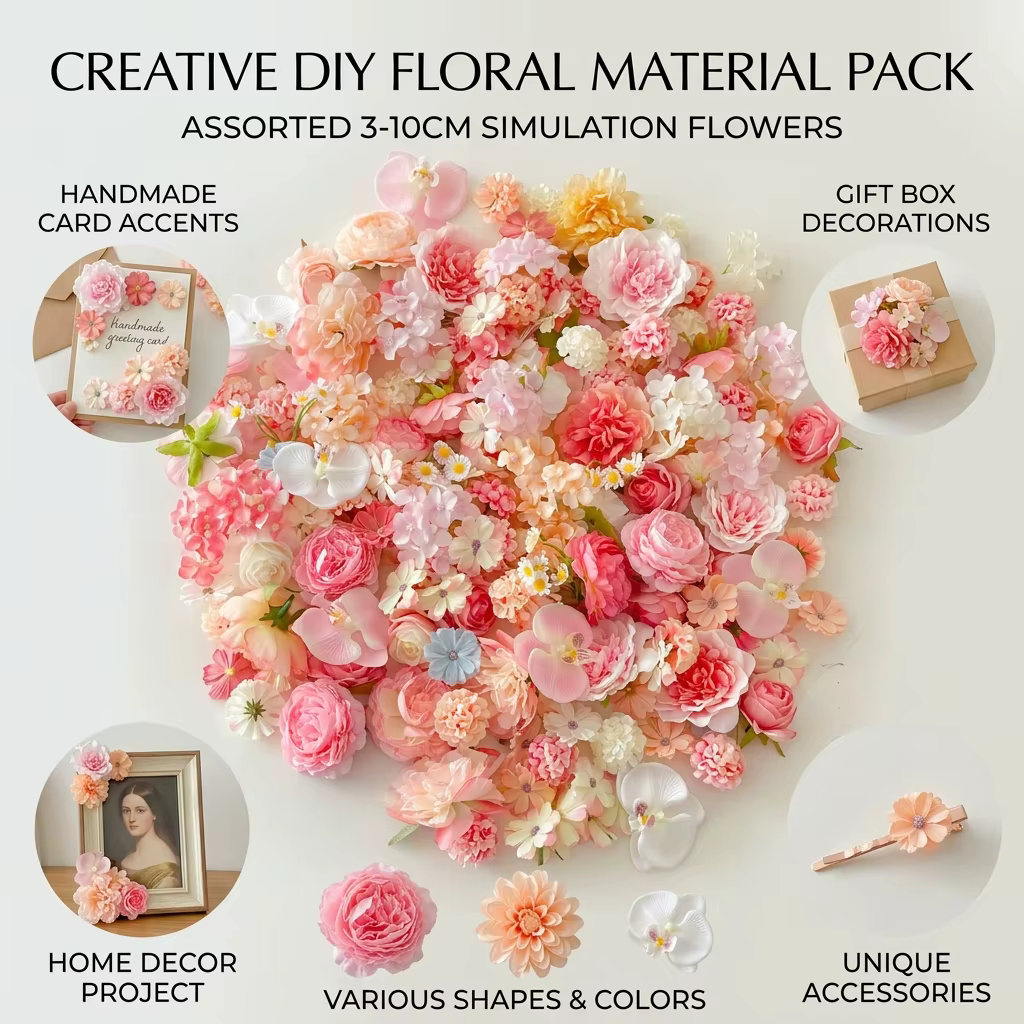 Kit de matériaux pour fleurs artificielles 3-10 cm pour la décoration artisanale DIY
