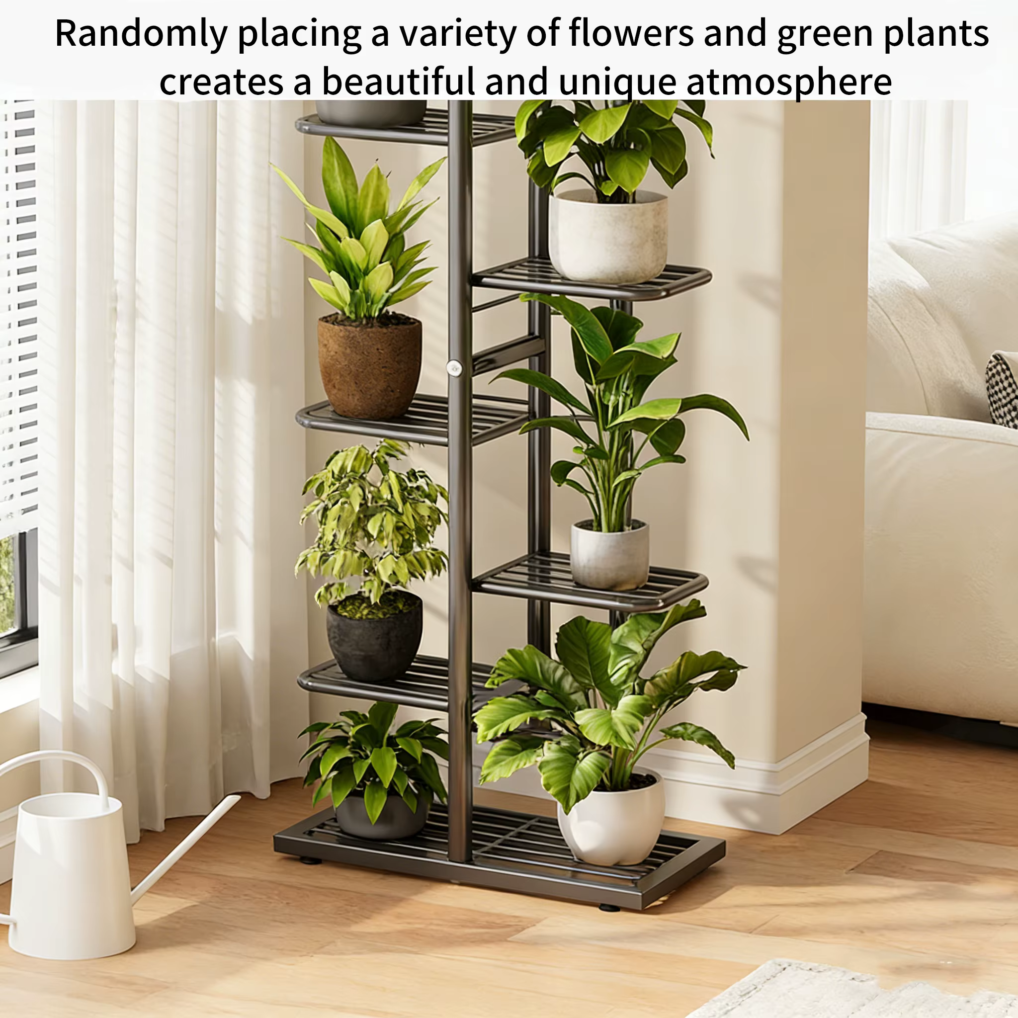Support à plantes sur 8 niveaux avec roulettes verrouillables
