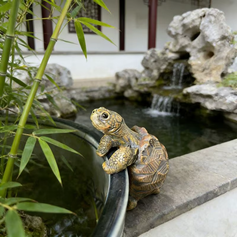 Support de pot de plante en forme de tortue