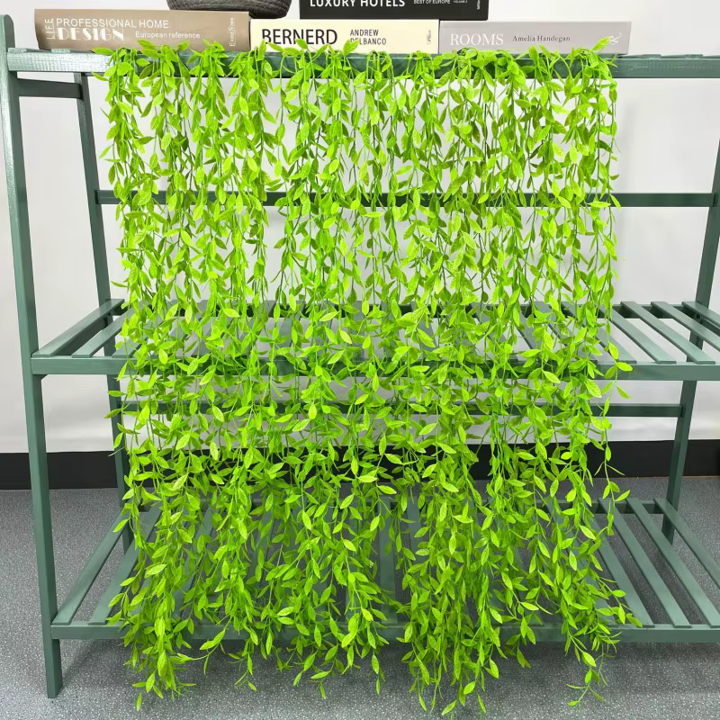 Simulation de Branches de saule pleurs plantes vertes artificielles tenture murale rotin fleur en plastique bricolage décor de mariage maison accessoires Photo