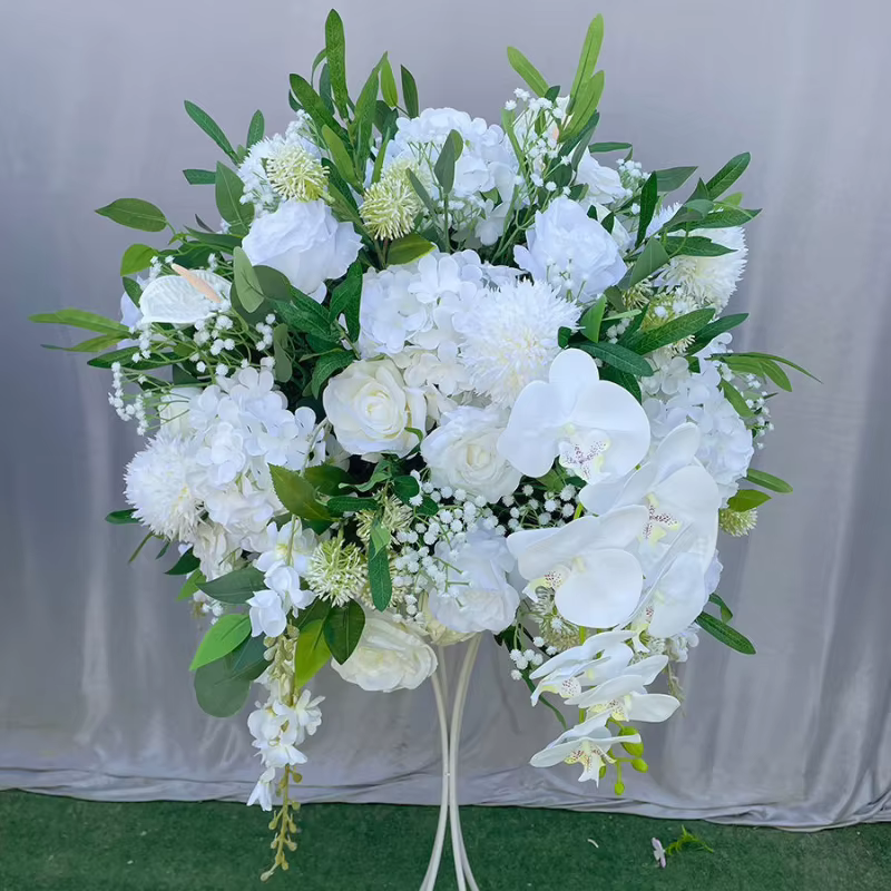 Hortensia Rose blanche