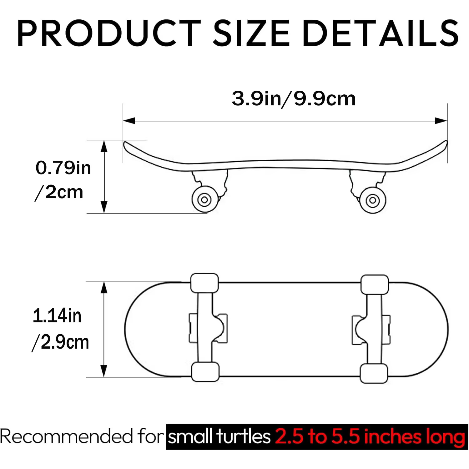 Mini planche à roulettes tortue avec coussinet antidérapant, roues à roulement lisses pour jouets tortues, tortues et oiseaux