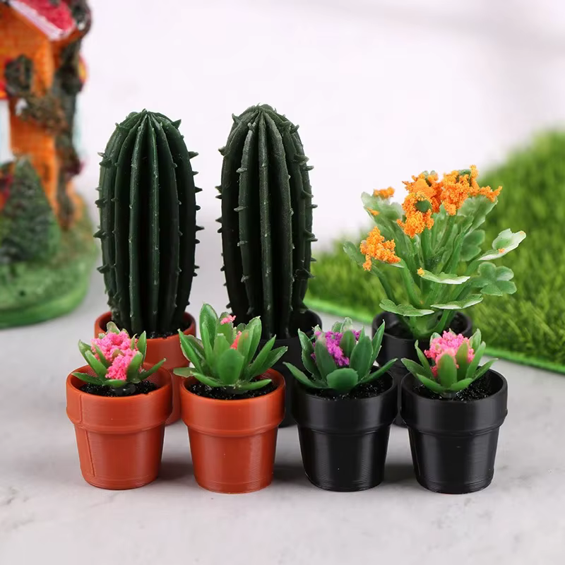 Simulation de plante en pot pour maison de poupée 1:12