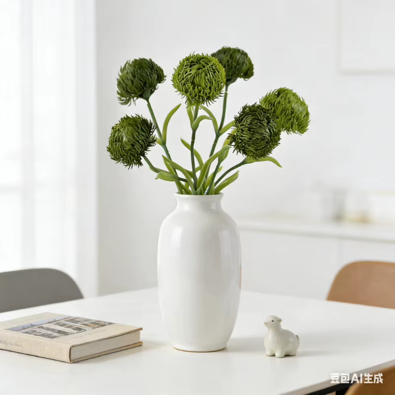 Plante artificielle Dianthus vert de 59 cm pour centre de table